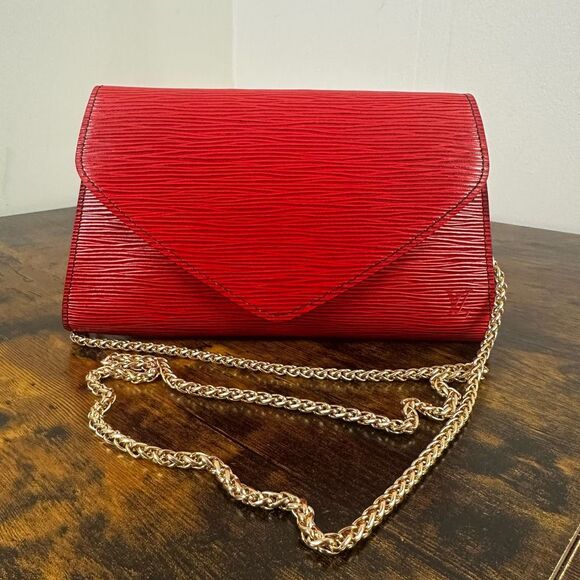 Louis Vuitton Vintage Bag Red Epi Leather Art Deco PM - Picture 1 of 16